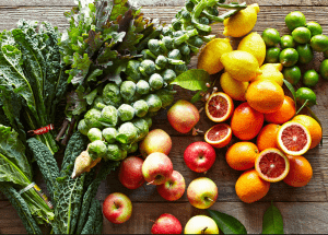 a group of fruits and vegetables on a wood surface Healthy Weight Loss Diets Eccles