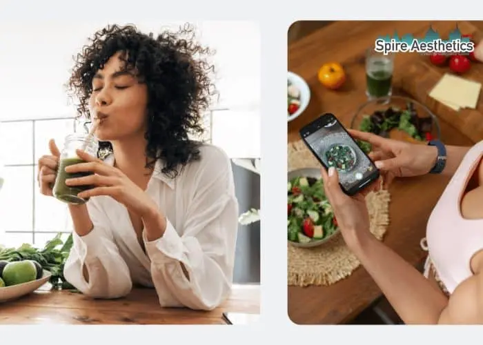 Image of woman looking into her diet and fat freezing Eccles to improve her health