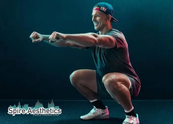 Image of man build leg muscle Eccles through exercise